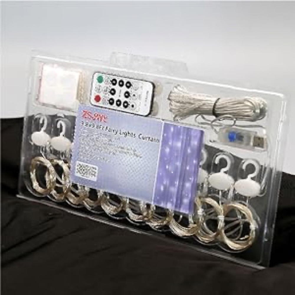 New set of 2/  ZSJWL 300 LED White Curtain
